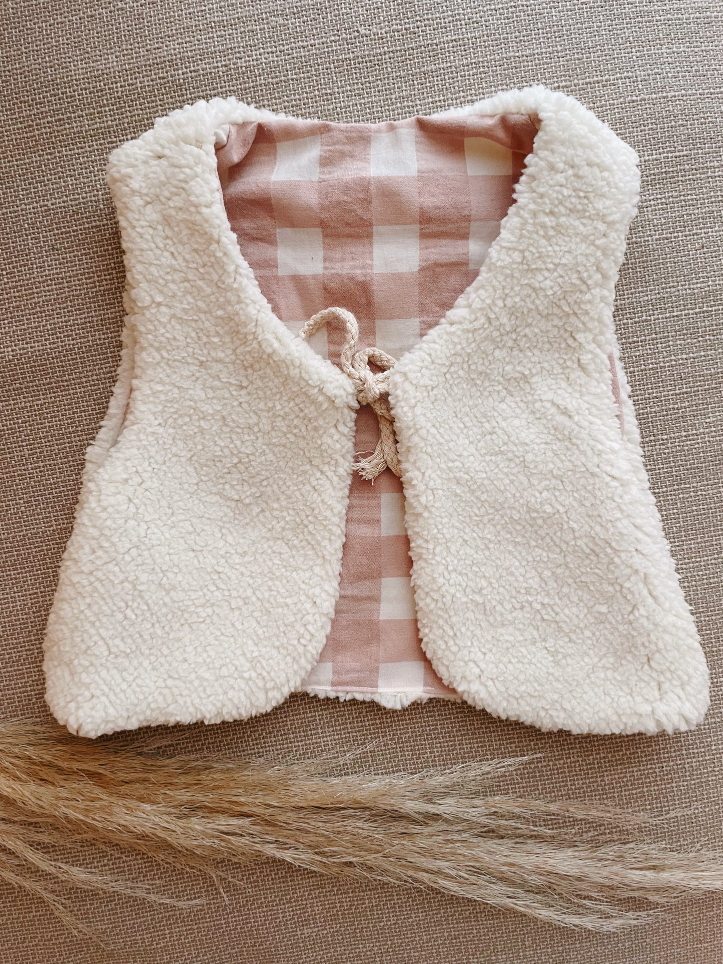 Gilet Berger réversible - Vichy rose ♡